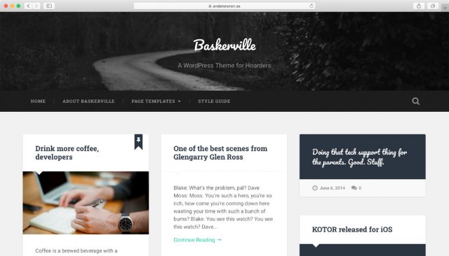 Baskerville theme wordpress