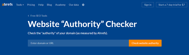 Website Authority Checker giúp kiểm tra tên miền của website